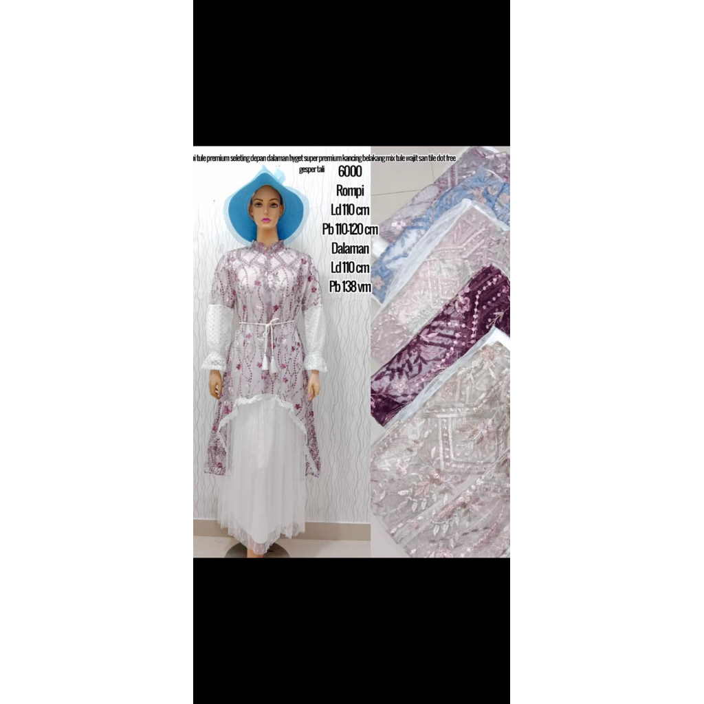 gamis lebaran terbaru / gamis outer misah / gamis tile terbaru outer