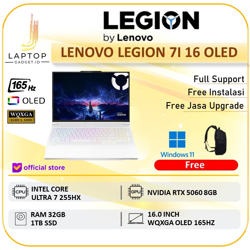 Lenovo Legion 7i OLED 16” RTX 5060 8GB Ultra 7 255HX | 32GB 1TB