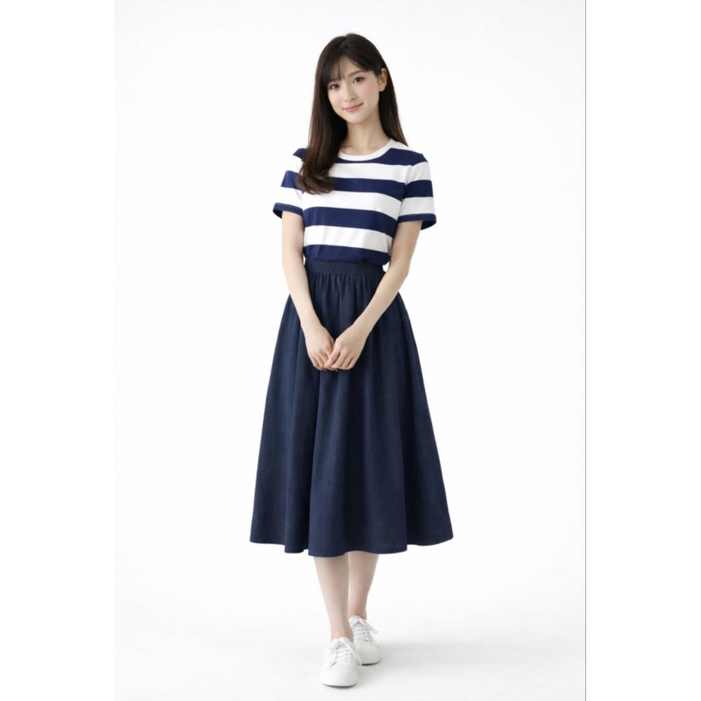 Skirt GU by UNIQLO Linen Dark Navy (XL)