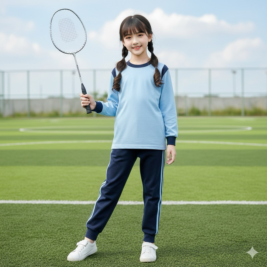 Setelan Seragam Olahraga Anak  Sekolah TK/SD Biru Baby 0