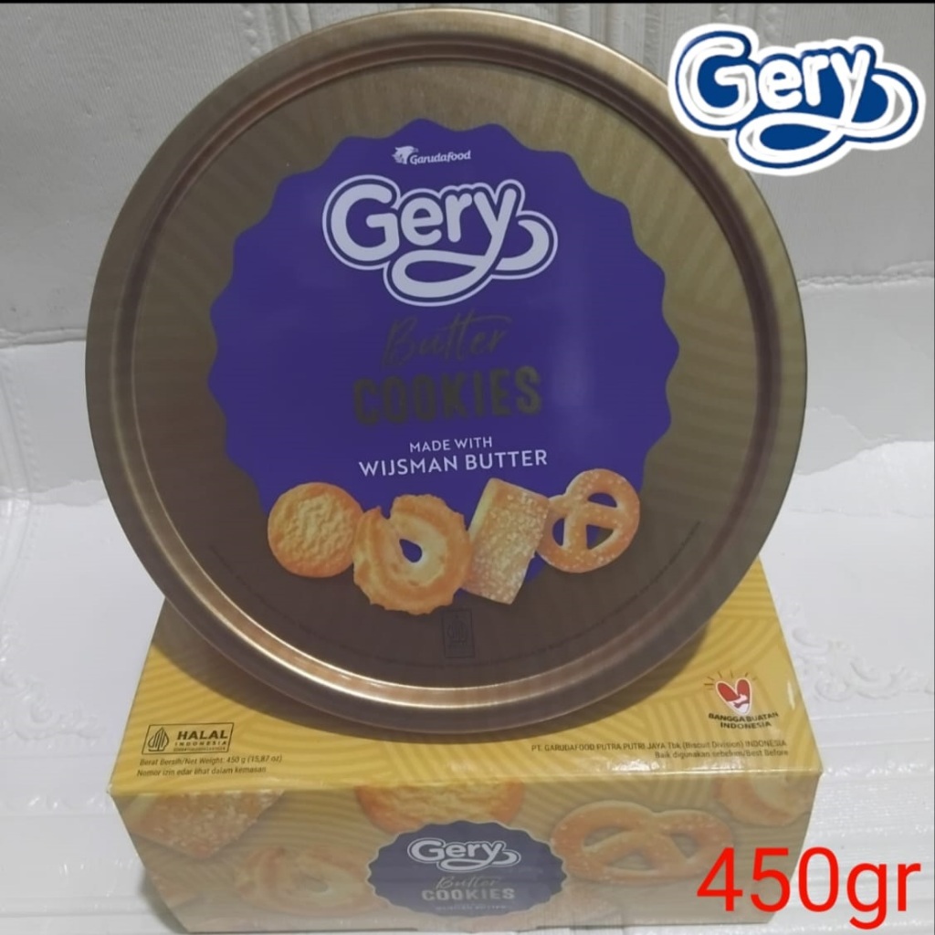 Gery butter cookies kemasan kaleng 450gr/kue lebaran
