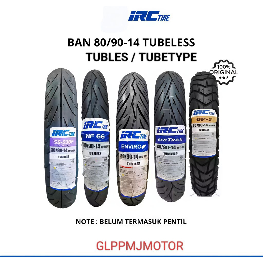 Ban 80/90-14 IRC Enviro NR91 NR96 ECOTRAX SS530F NF66 GP5 NR73T NR76 Ban Luar Motor Tubles Tube Type