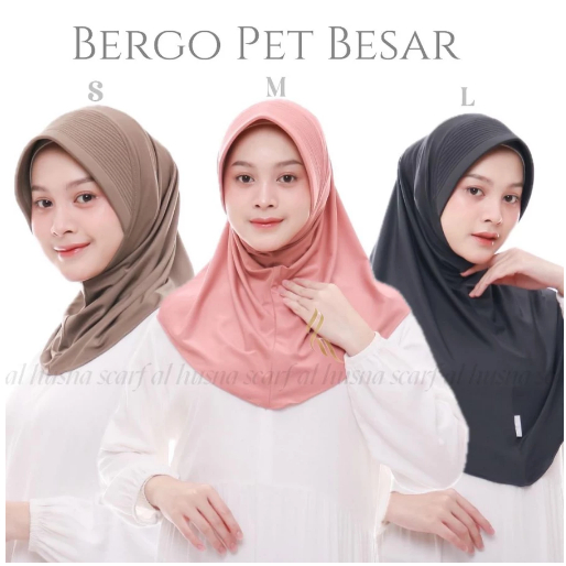 Jilbab Sport S Pet Tebal Lebar / Jilbab Instan Jersey S / Bergo Sport S