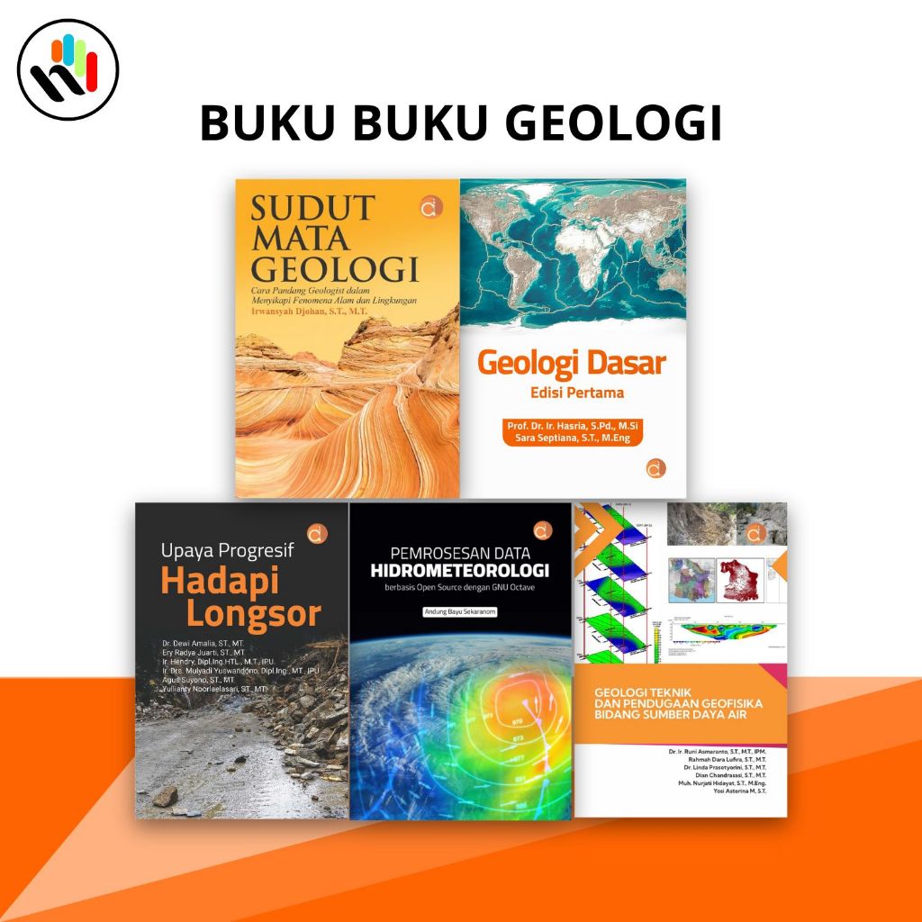 Buku Geologi : Geologi Teknik,Sudut Mata Geologi,Geologi Dasar,Hadapi Longsor,Hidrometeorologi - Dee