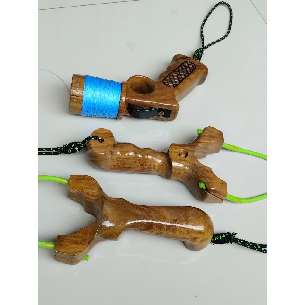 ketapel OTT gulungan satu set kayu jati