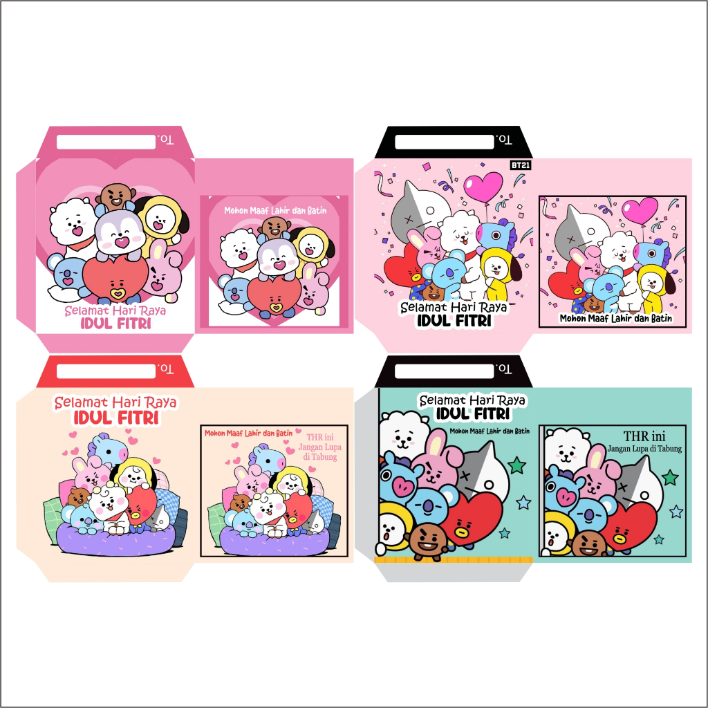 Amplop Lebaran motif BTS NCT isi 10 lembar