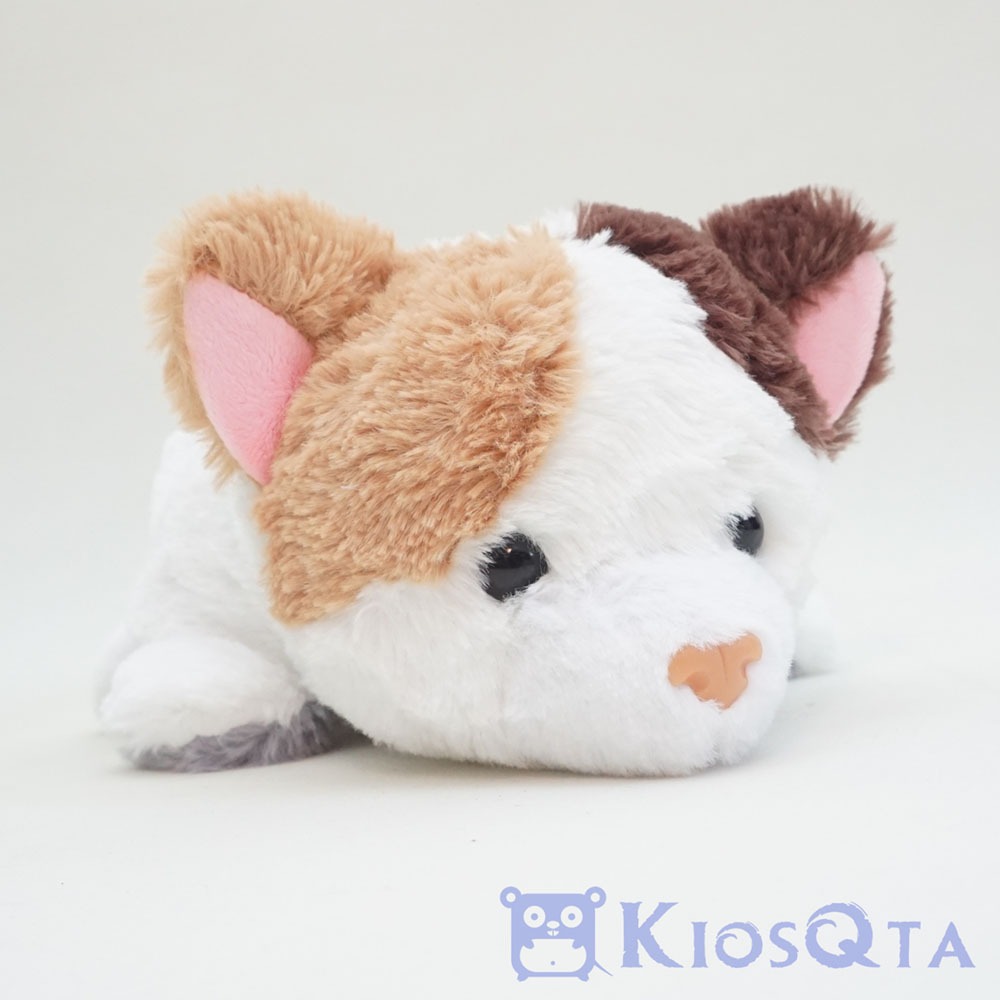 boneka dua rupa bolak balik anjing husky abu dan kucing coklat putih