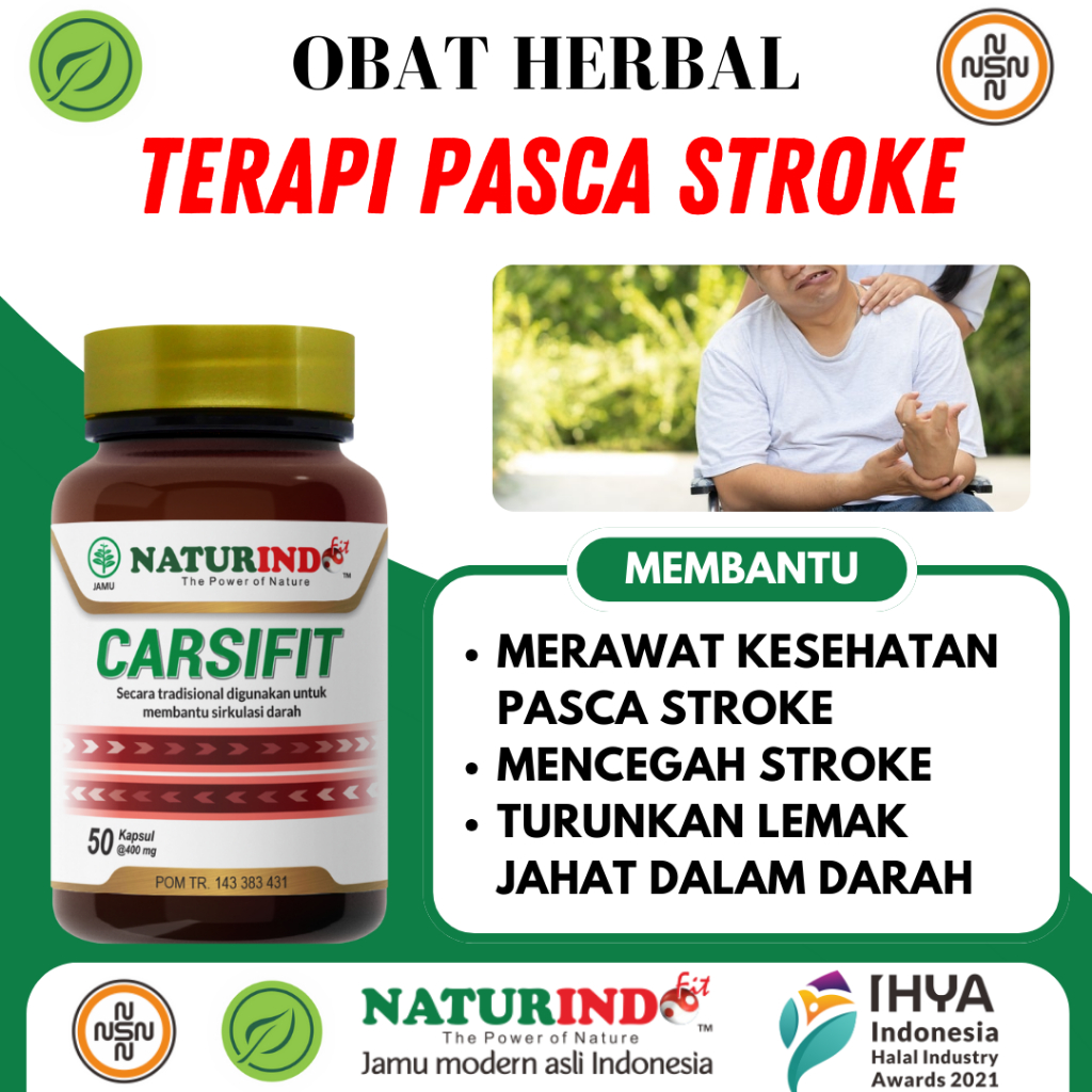 Carsifit Obat Stroke Berat Kaki Mengecil Struk Ringan Lumpuh Sebelah Kiri Kanan Herbal Naturindo