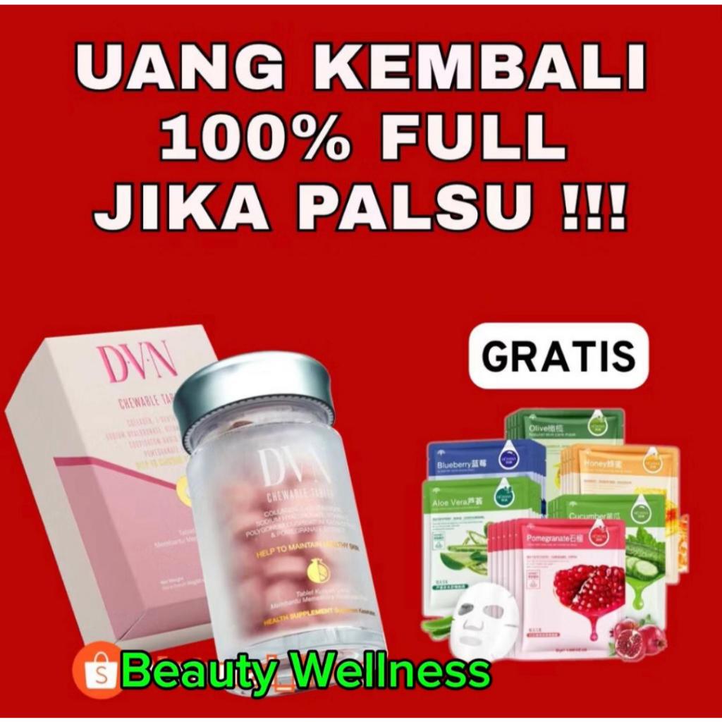 DVN Collagen Sulemen Kulit Mencerahkan Melembapkan 60 Butir Bpom Halal Tablet Kunyah Barcode