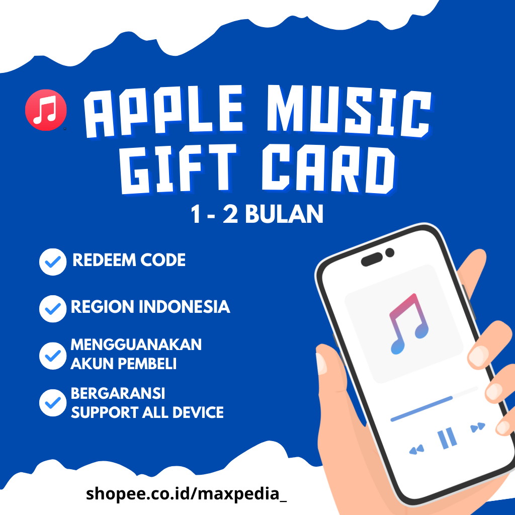 REDEEM GIFT CARD APPLE MUSIC 1 BULAN GARANSI FULL