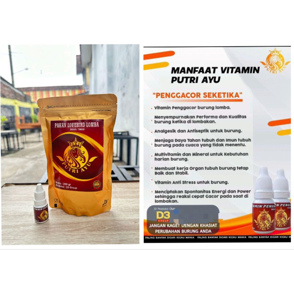 Pakan Lovebird Dosis Tinggi Putri Ayu