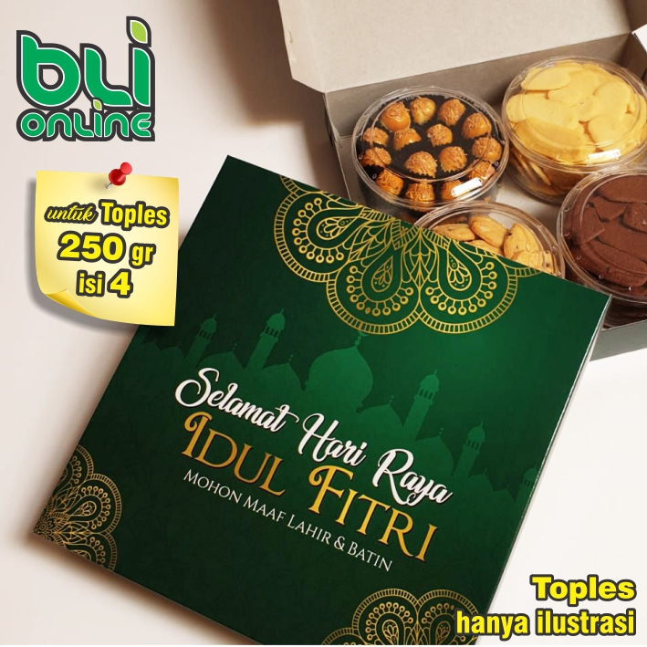 Box Lebaran 25 x 25 x 5 / isi 10pcs / Dus Lebaran / Kotak Lebaran / Dus Kue Kering / Kemasan Roti