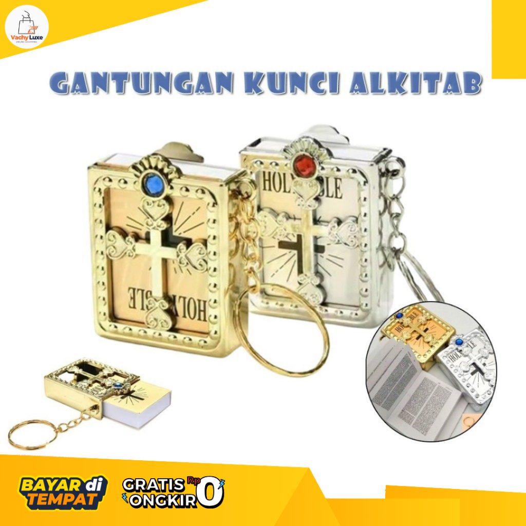 Gantungan Kunci Alkitab / Key Chain holy bible bisa lepas pasang