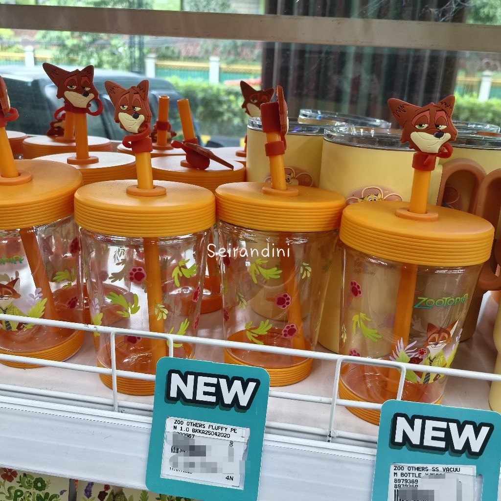 NEW Zootopia Nick Straw Cup 500ml Disney Gelas Sedotan Botol Minum Kado Hadiah Unik Mr.DIY