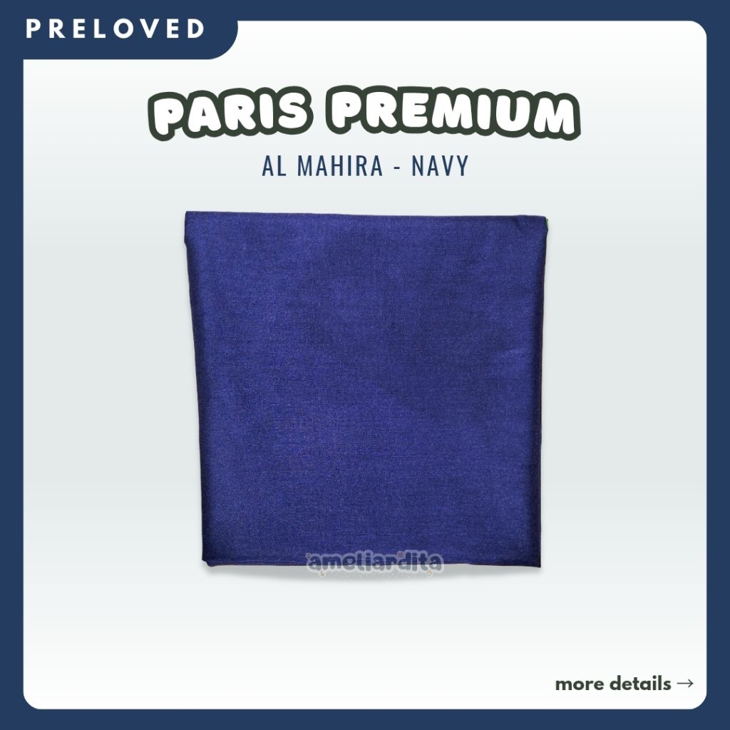 [READY] Preloved Second Bekas Paris Premium Almahira Navy 110 x 110 cm Al Mahira Segiempat Polos Hij