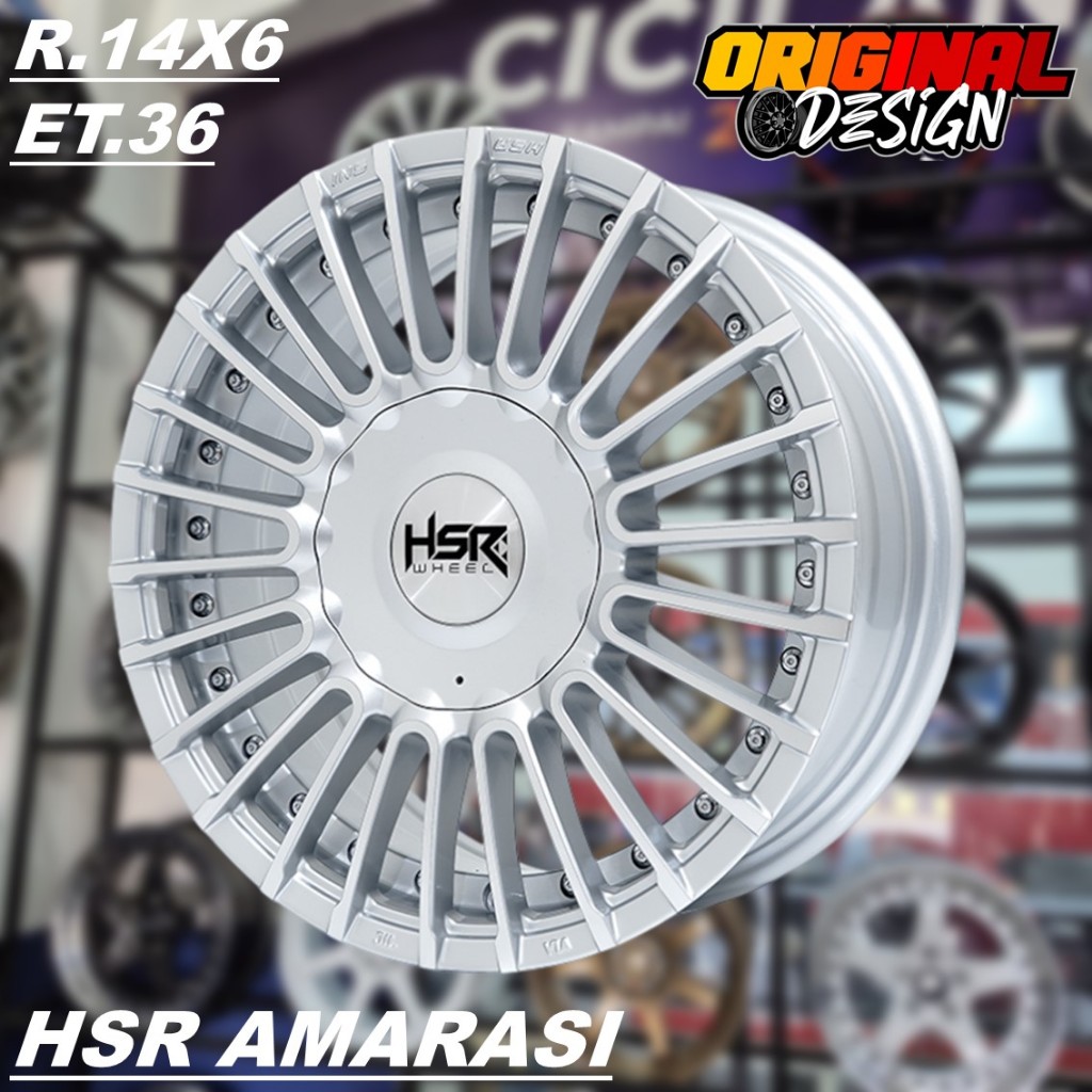 PELEK RACING RING 14 WARNA SILVER BUAT MOBIL AVANZA, DATSUN, XENIA, HSR AMARASI R14