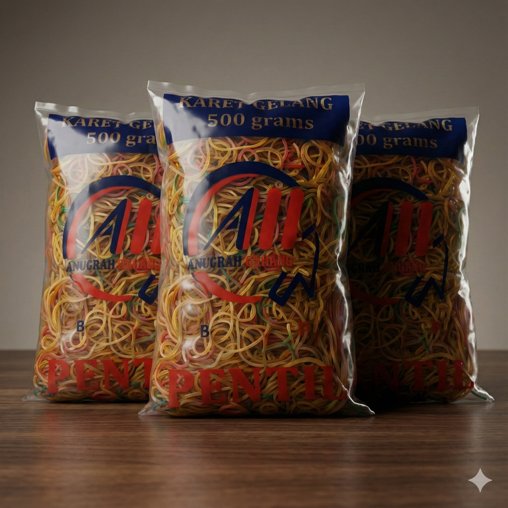 Karet Pentil Super 500 Gram Anti Putus - Karet Gelang Kecil Warna Mix Grosir Murah