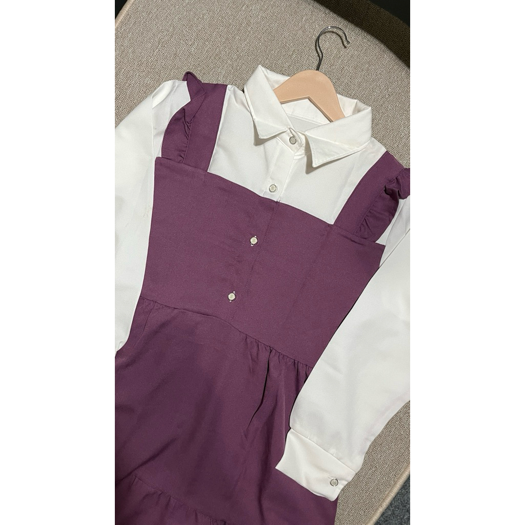 Prelovedlucuww Livy Dress Gamis Remaja Korean Style - Dress Muslim Lavender