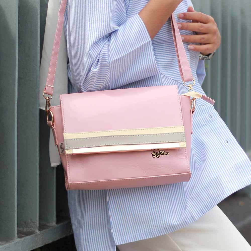 Tas Selempang Wanita Pink Elegan | Tas Wanita Kekinian Pastel | Sling Bag Wanita Fashion