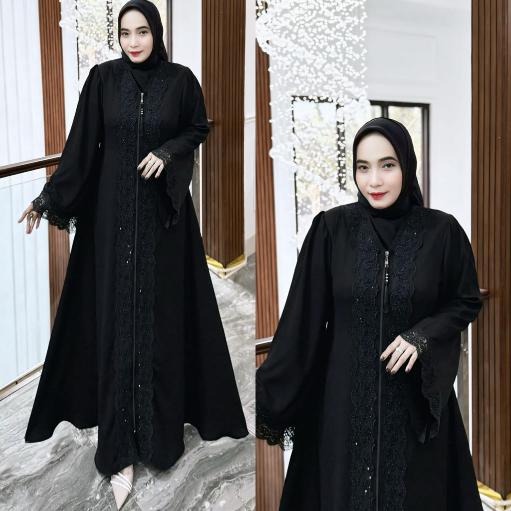 TERBARU Abaya Farah // Jetblack saudi Premium / COD
