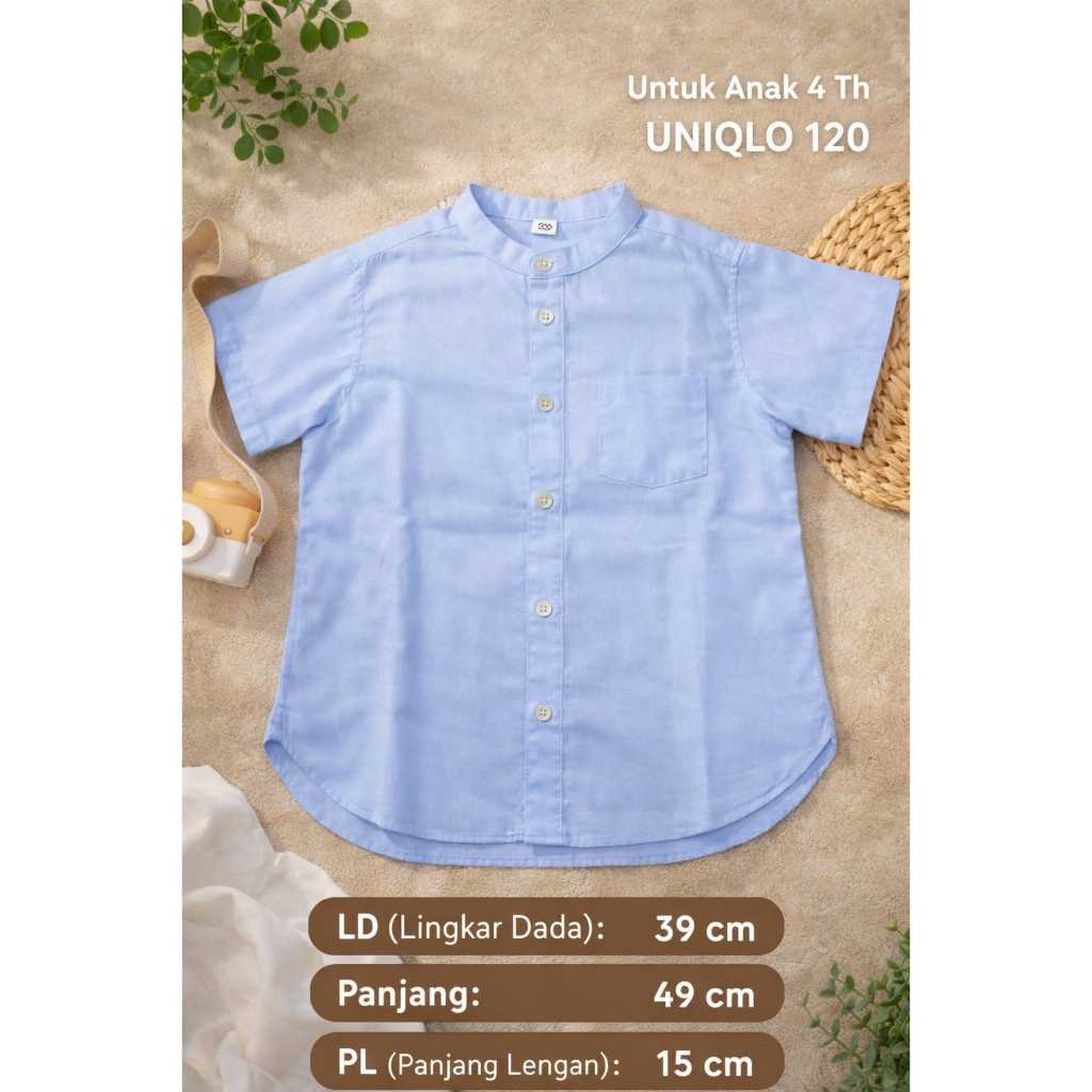 Kemeja Anak Biru Muda Kerah Shanghai