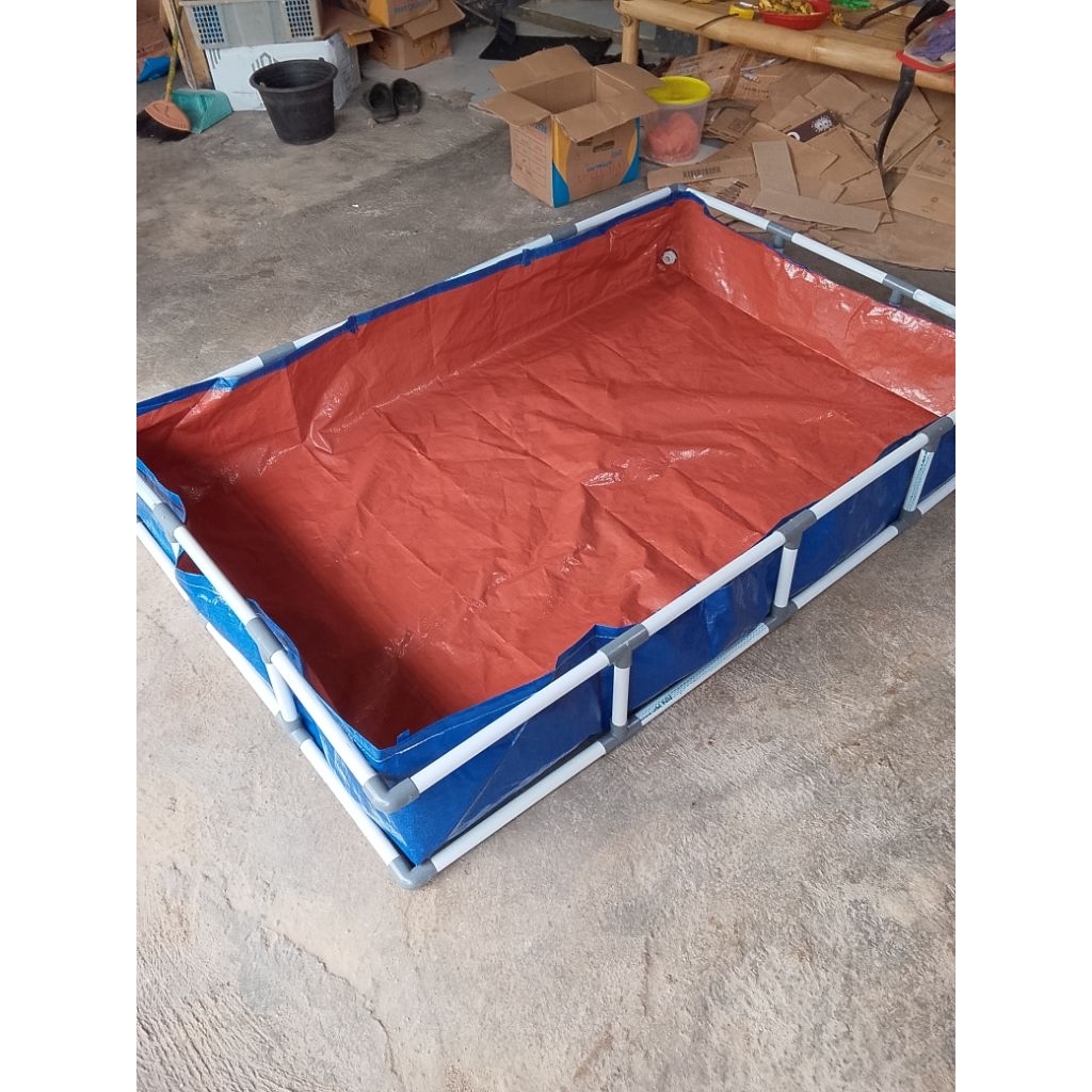 kolam terpal fullset kerangka murah