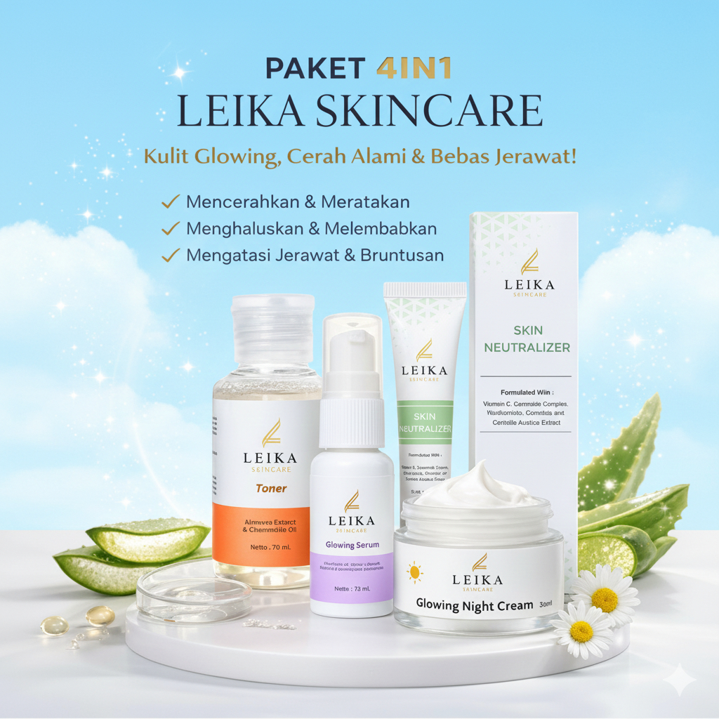 Paket 4 In 1 Leika Skincare - Obat Flek Hitam Menghilangkan Flek Hitam Membandel Cream Flek Hitam