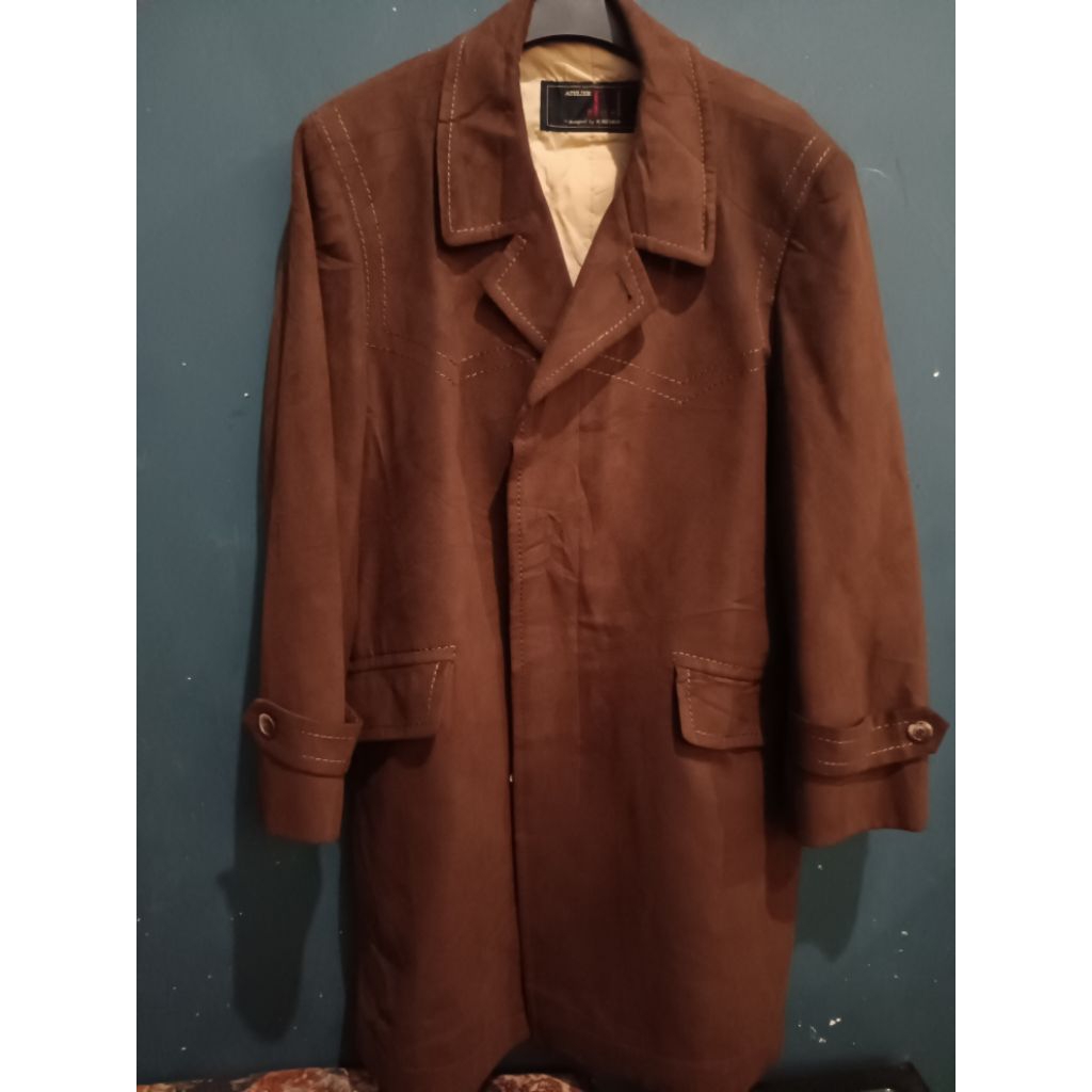 Brown Suede Winter Jacket Long coat