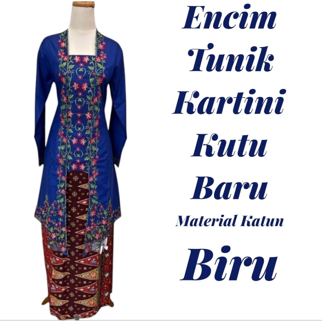 Kebaya Tunik Kartini Kutu Baru Bahan Katun Toyobo Bordir Bunga