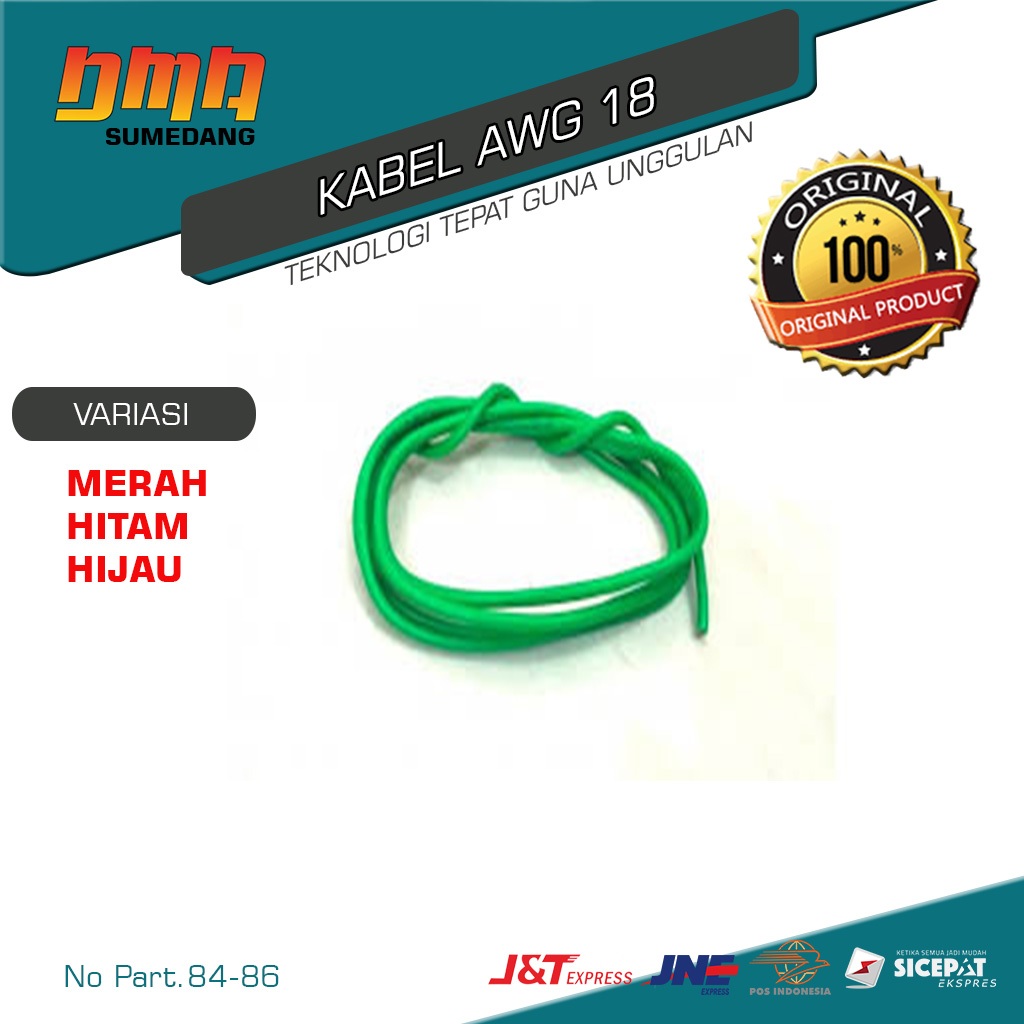 Kabel AWG 18 18AWG 1 Meter Serabut Tinned Copper putih