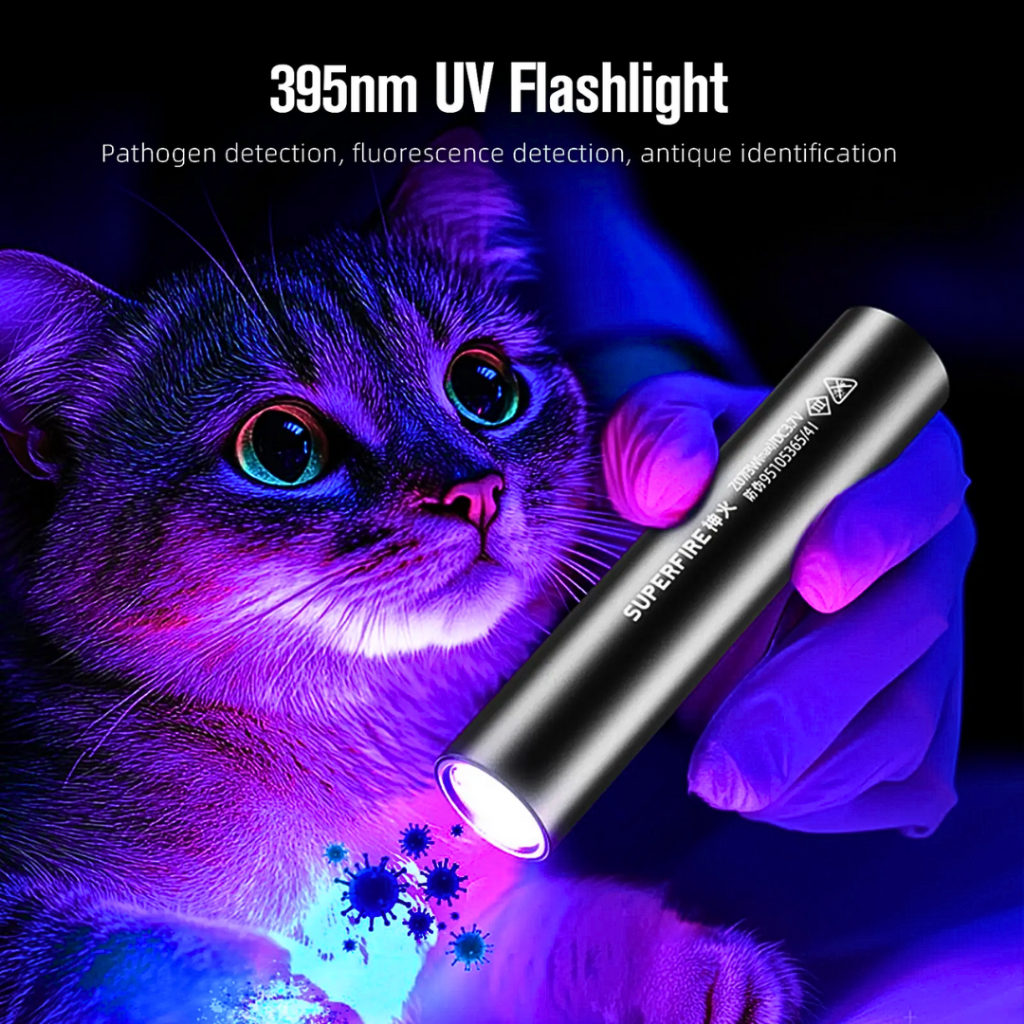 COD TaffLED Senter UV Ultraviolet charger usb 395nm cek uang palsu deteksi noda resin Mini