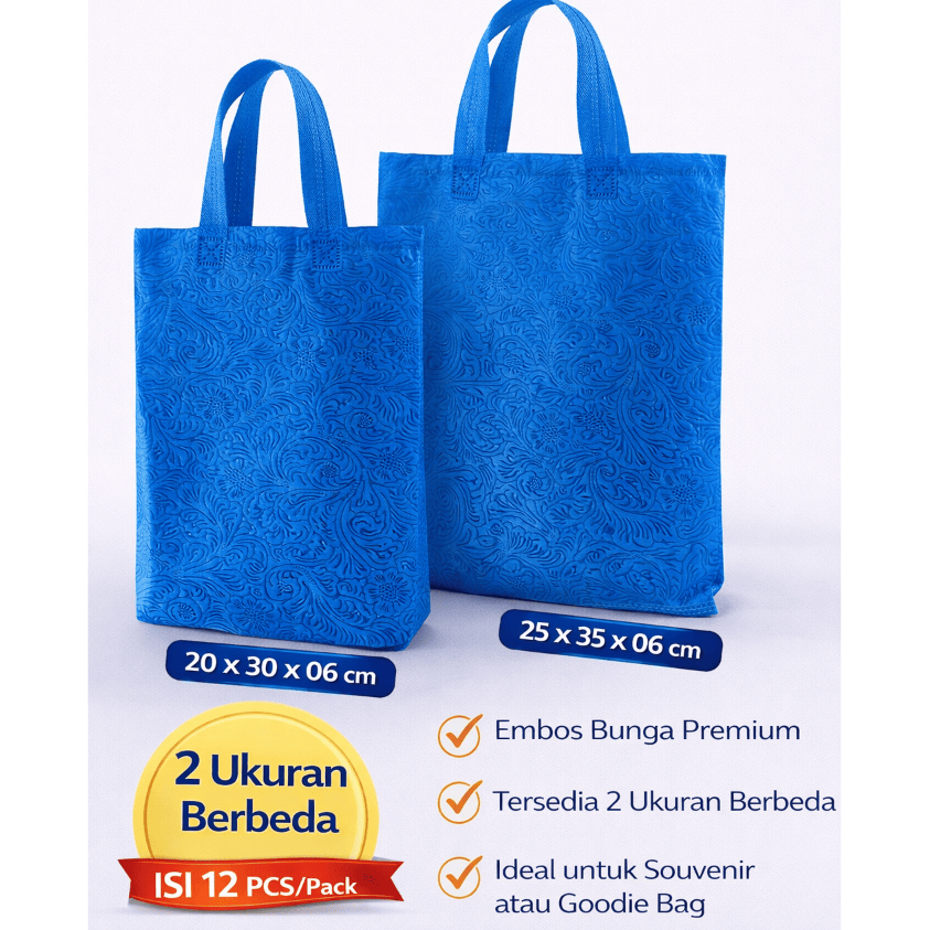 Tas Kain Press Embos Goodie Bag Model Tali - Tas Kain Spunbond