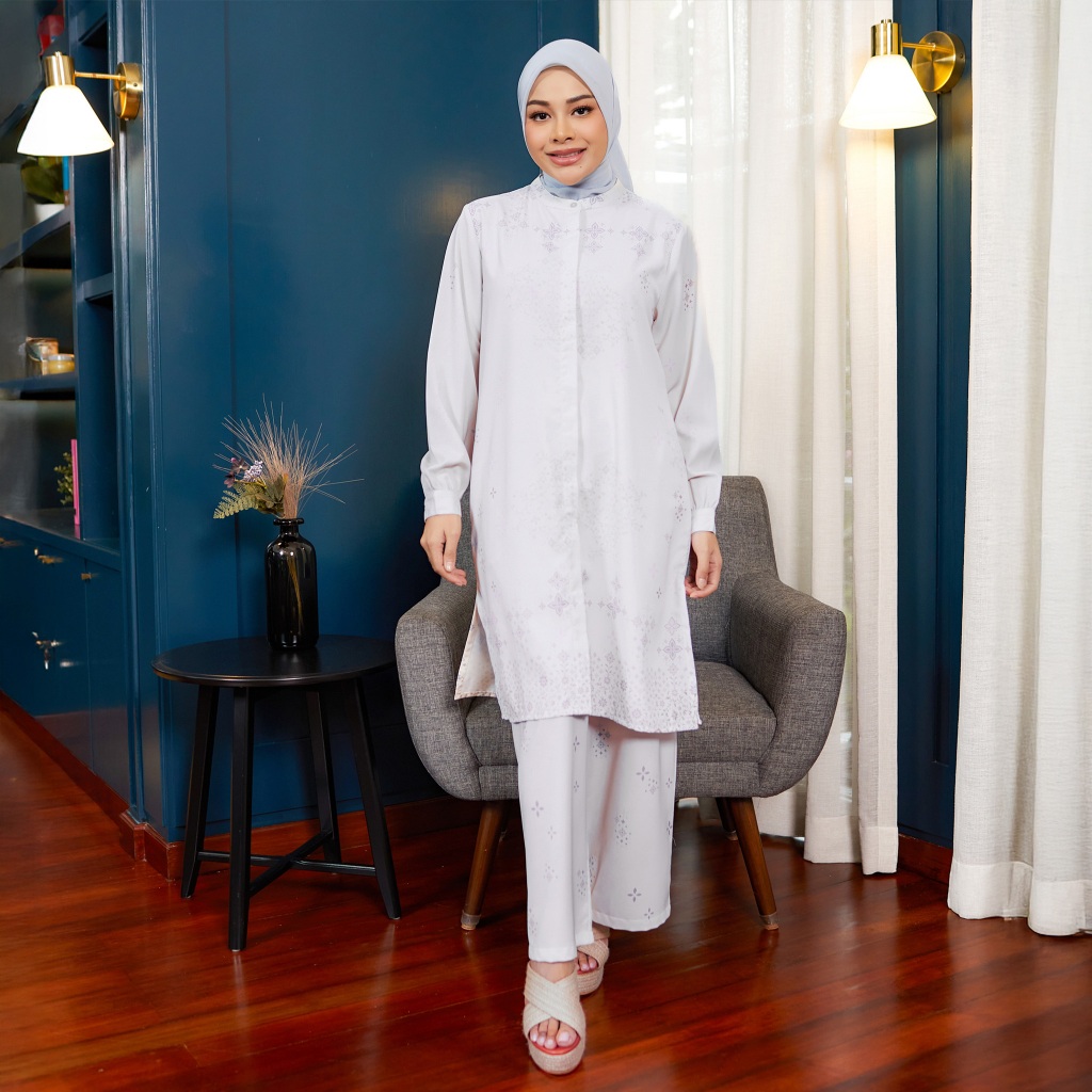 Geela X Aurelie Hermansyah  - Yasmin Flower Brown Tunic (G.1730) | Tunik Wanita