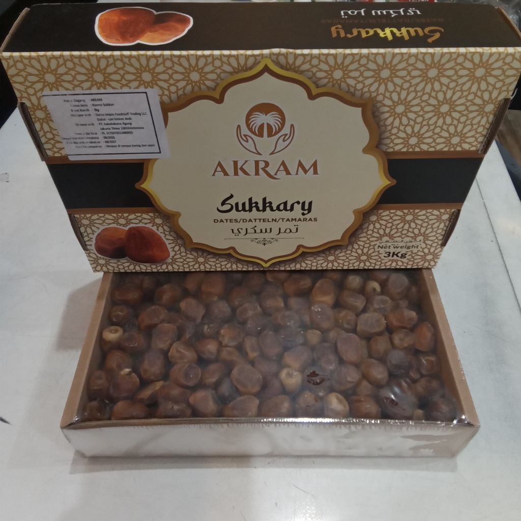 Kurma Sukari AKRAM 3KG SUPER PREMIUM sukkari kurma alqosim