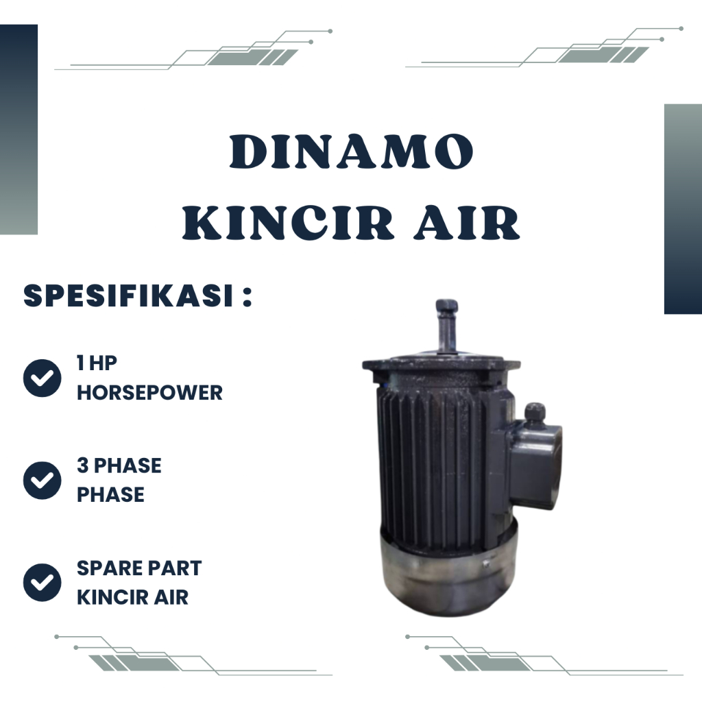 Dinamo/Motor Kincir Air Tambak Wang Jia 4 Spline 1 HP 3 Ph – Cast Iron