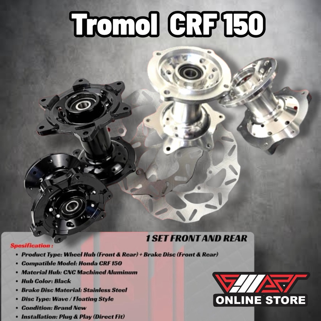 TROMOL CRF 150 DEPAN DAN BELAKANG PLUS CAKRAM / TROMOL CRF / TROMOL