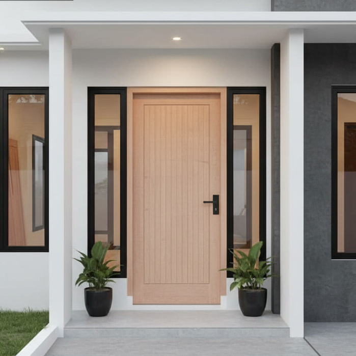 Daun Pintu Kayu Meranti Minimalis Modern Cocok untuk Rumah Kamar atau Apartemen