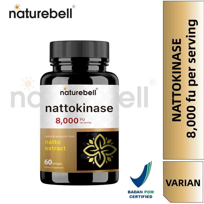 Nattokinase: 8000 FU Enzim Alami dari Ekstrak Natto - 60 Kapsul Lunak