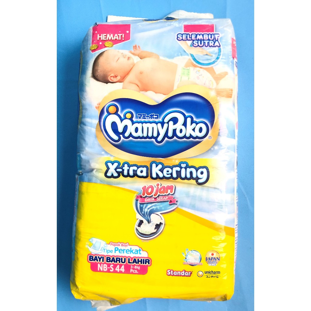 Mamy Poko Tipe Perekat NB-S 44 Popok New Born Pampers Bayi BB 3-8 kg Ori