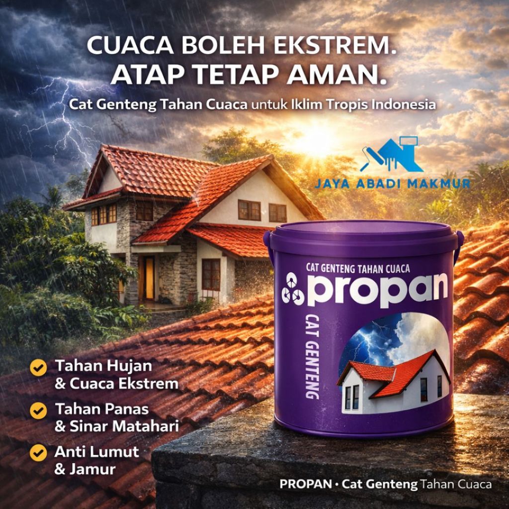 Propan Cat Genteng 4 kg   - Cat Tembok Eksterior Atap Tahan Jamur & Cepat Kering / Cat Genteng / War