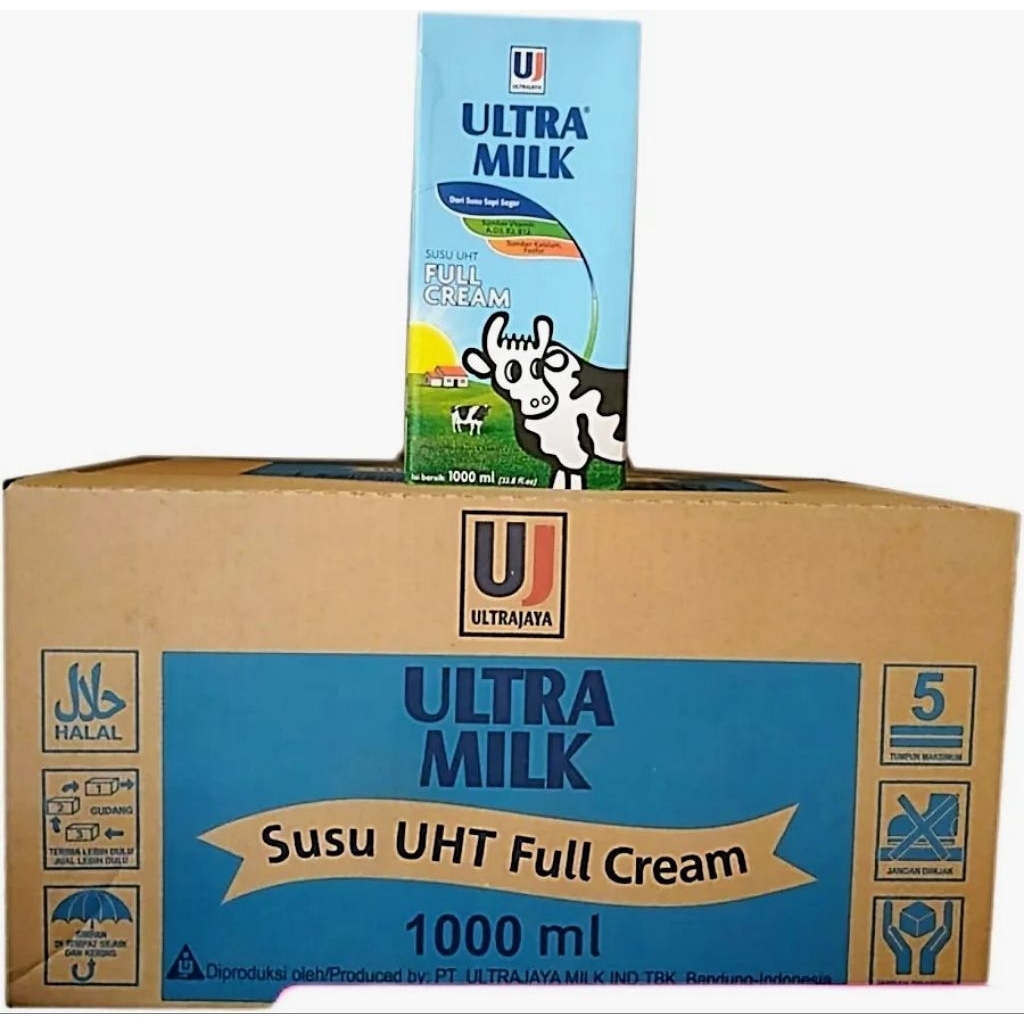 SUSU ULTRA 1LITER 1KARTON ISI 12PCS / SUSU ULTRA FULL CREAM 1LITER