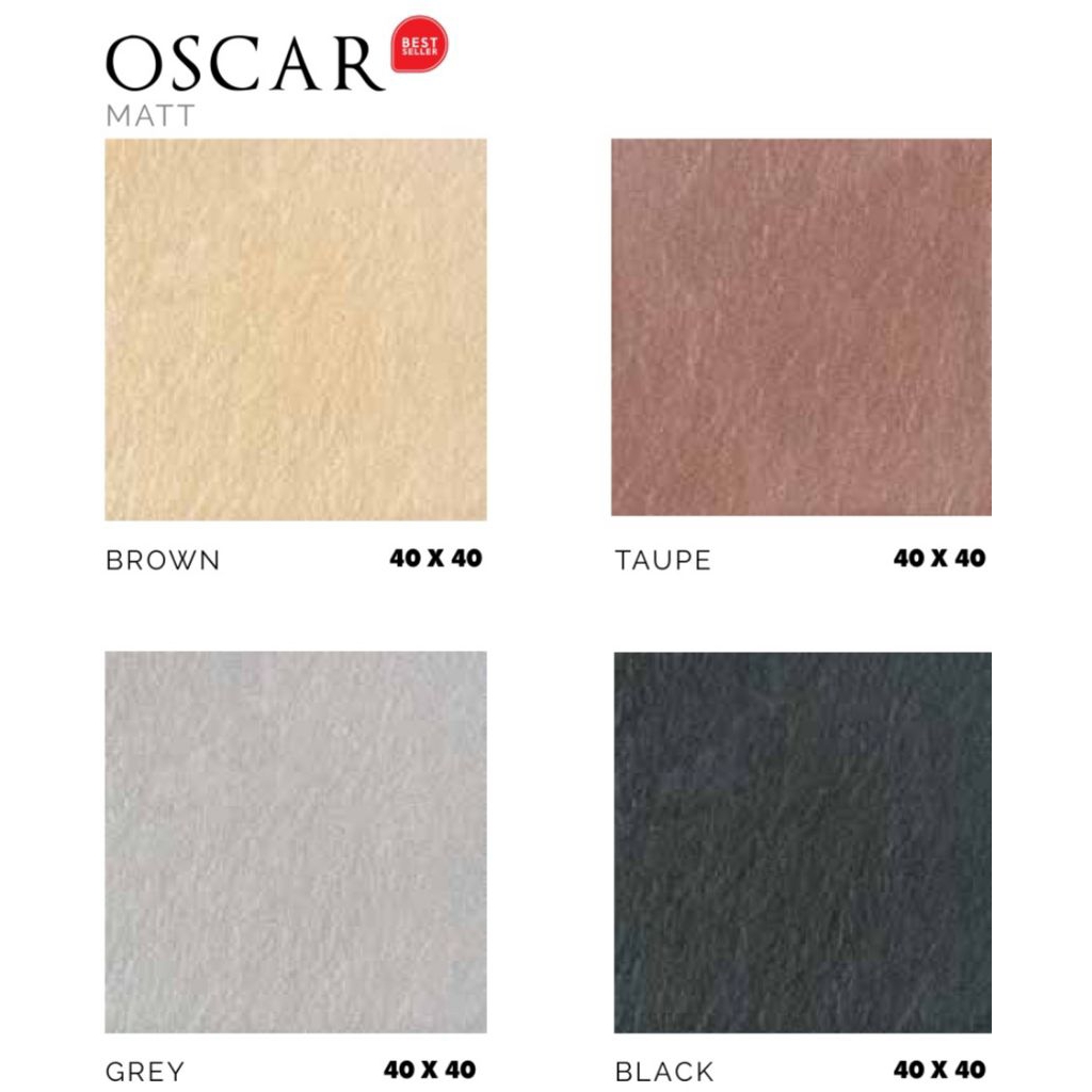 Keramik Merk Asia Tile Oscar Brown/Grey/Black ukuran 40x40 cm/30x30 cm Matt