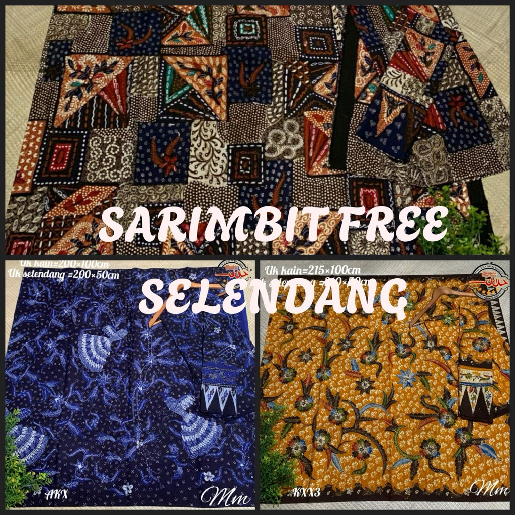 KAIN BATIK TULIS MADURA HOME MADE SARIMBIT free selendang