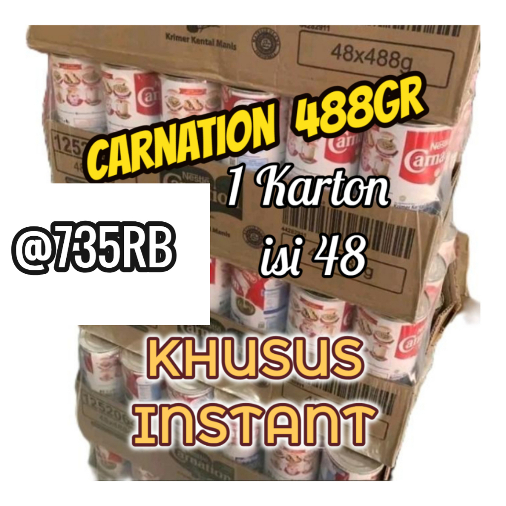 INSTANT  CARNATION SUSU KENTAL MANIS KALENG NESTLE 1dus 488grx48 carnation 1dus