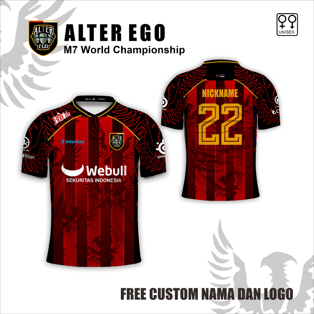 Baju jersey Alter Ego sport season 16 kaos ersport Mobile Legend free custom