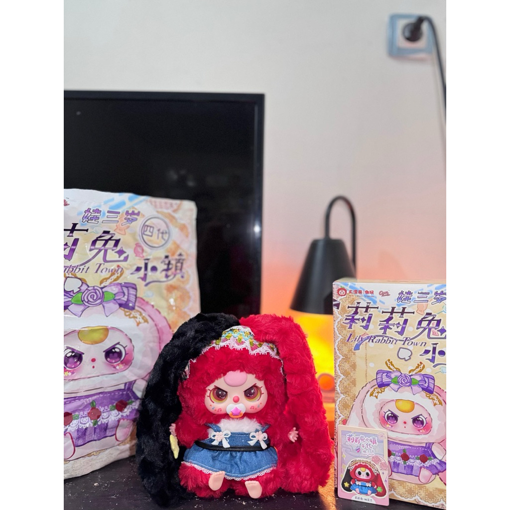 Baby Three Merah Hitam Lily Rabbit Town Bunny V4 Original New Babythree Bb3 Bag Charm Mata Cantik  M