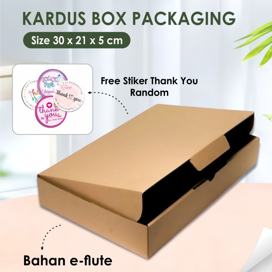 Kardus Box Packing Hampers Free Sticker - Box Packaging E Flute Ready Stock