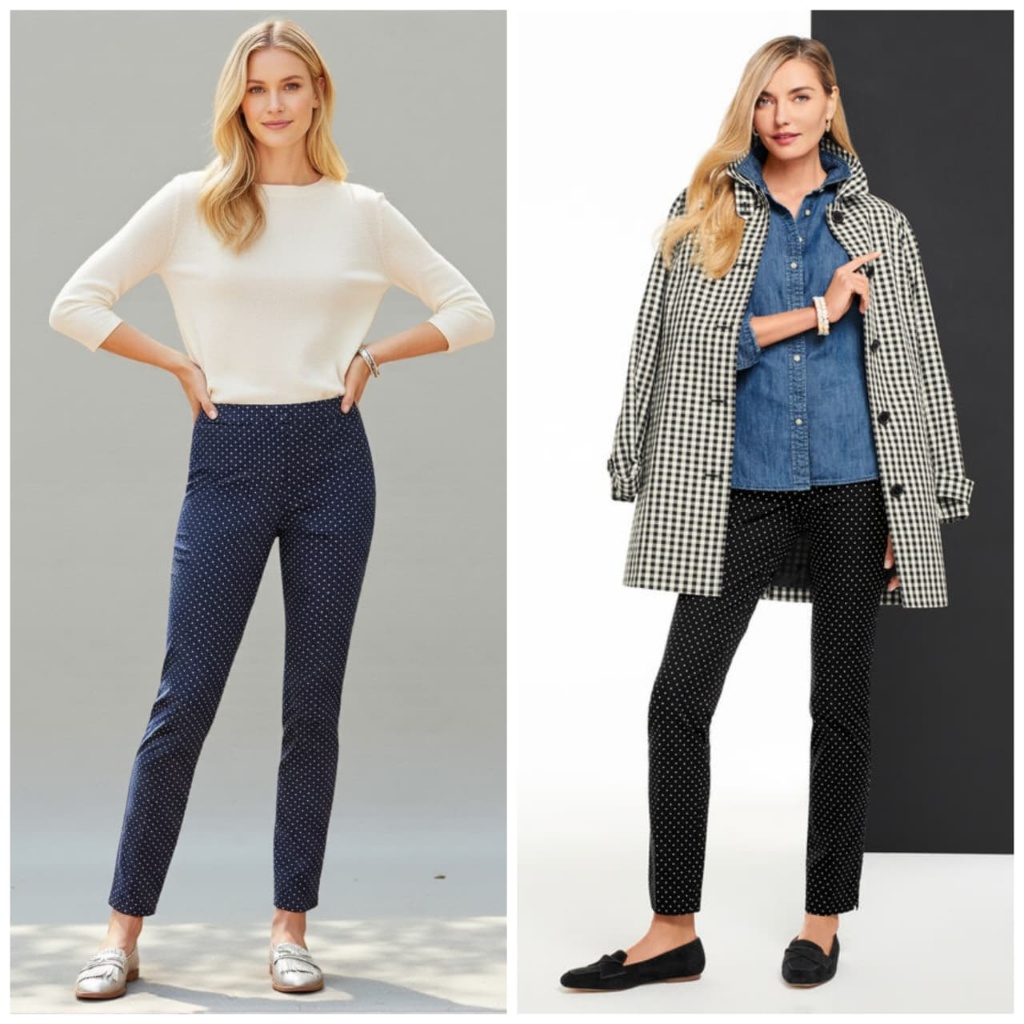 Celana Talbots Chatham Hampshire Ankle polkadot Pants