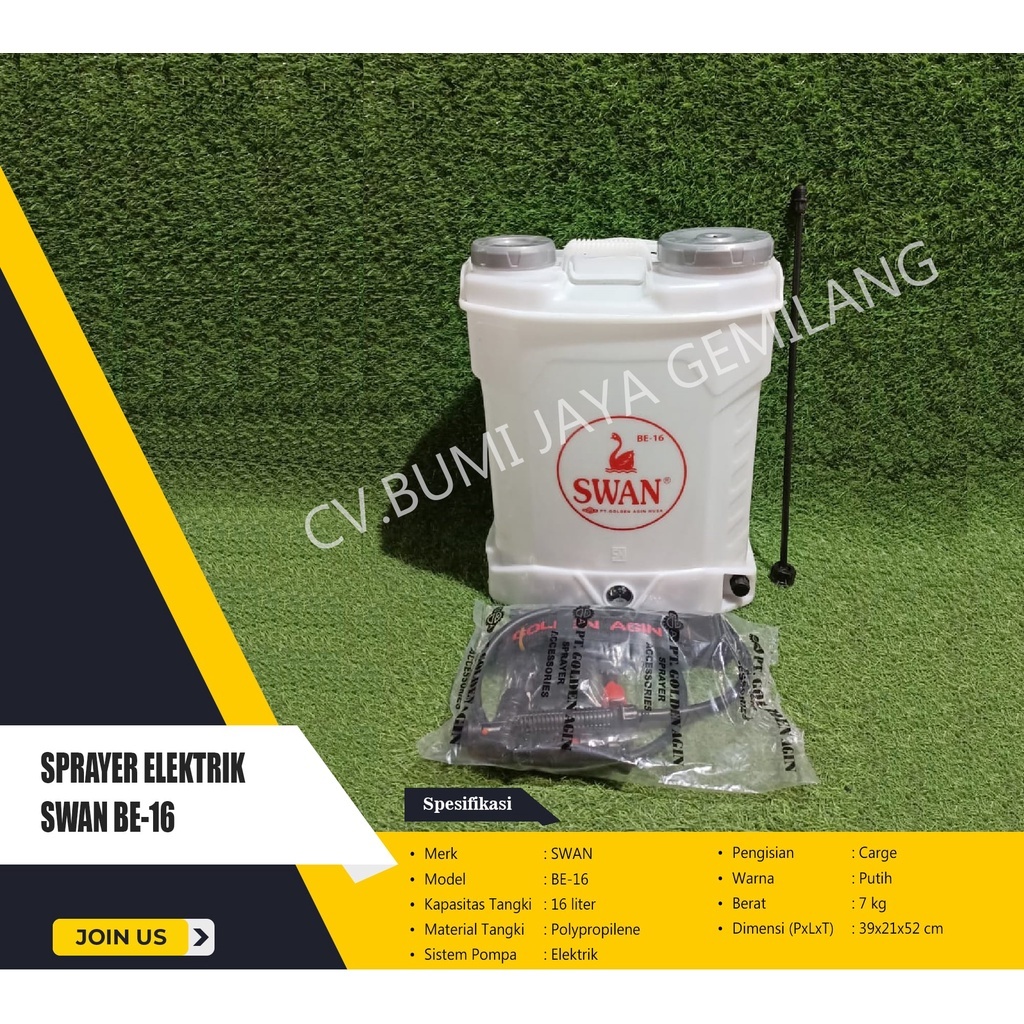 ALAT SEMPROT HAMA / SPRAYER ELEKTRIK SWAN BE 16