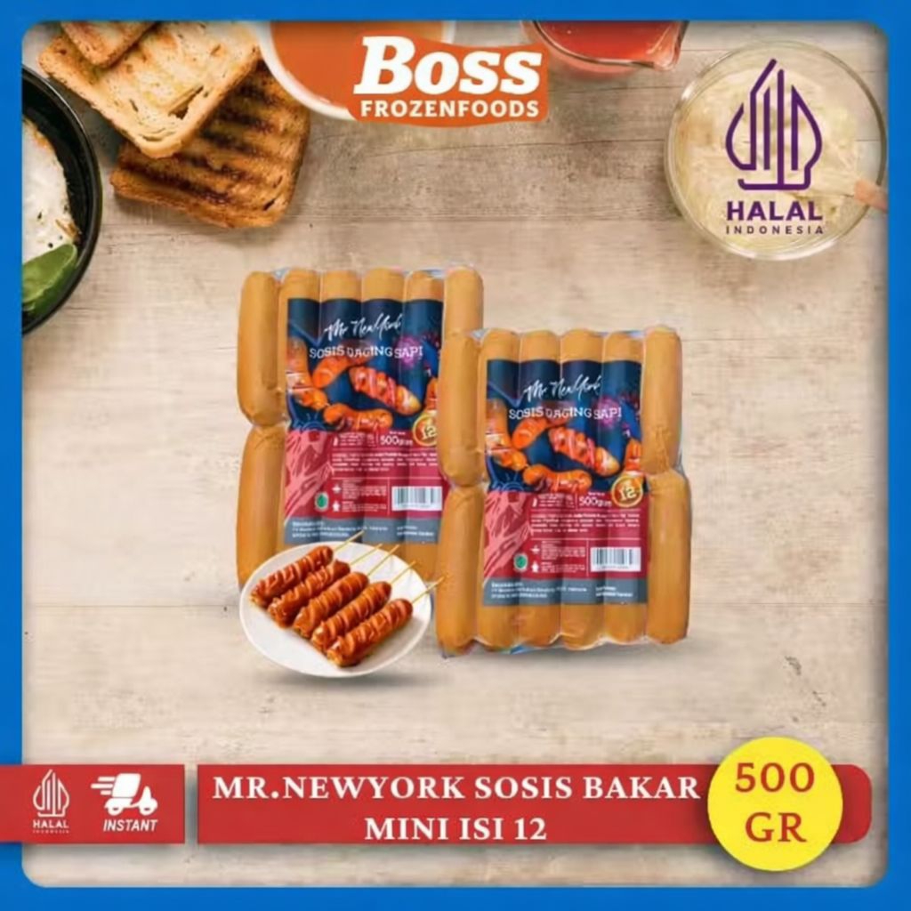 PROMO: MR NEW YORK  sosis sapi dan ayam 500 gr isi 12 original